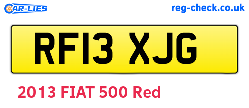 RF13XJG are the vehicle registration plates.