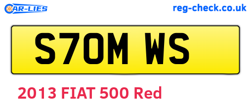 S70MWS are the vehicle registration plates.