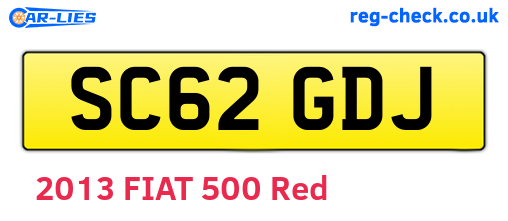 SC62GDJ are the vehicle registration plates.