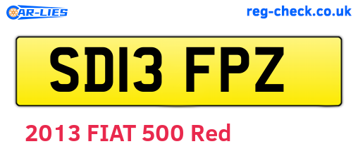 SD13FPZ are the vehicle registration plates.