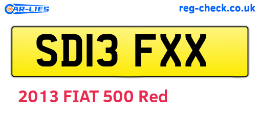 SD13FXX are the vehicle registration plates.