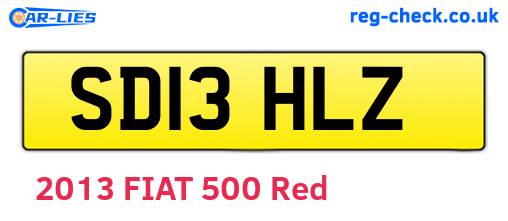 SD13HLZ are the vehicle registration plates.