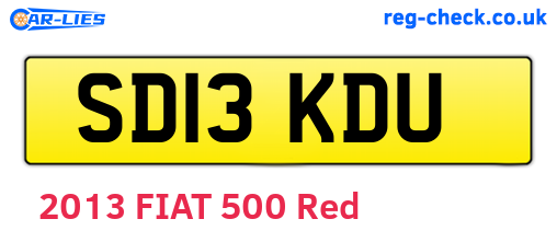 SD13KDU are the vehicle registration plates.
