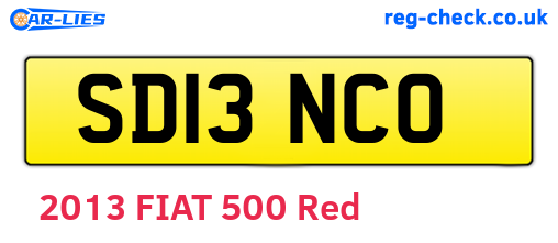 SD13NCO are the vehicle registration plates.