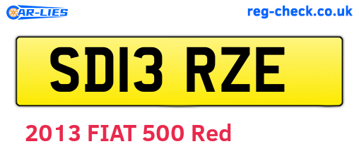 SD13RZE are the vehicle registration plates.