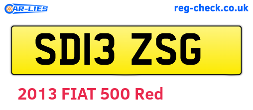 SD13ZSG are the vehicle registration plates.
