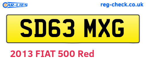 SD63MXG are the vehicle registration plates.