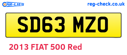 SD63MZO are the vehicle registration plates.