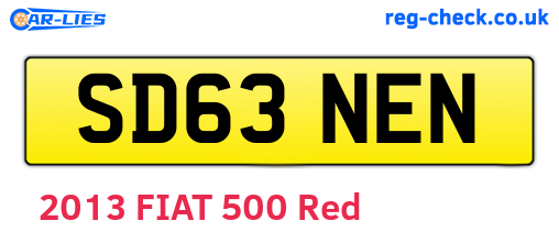 SD63NEN are the vehicle registration plates.