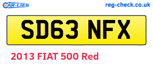 SD63NFX are the vehicle registration plates.