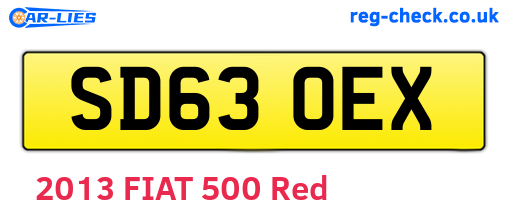 SD63OEX are the vehicle registration plates.