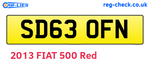 SD63OFN are the vehicle registration plates.