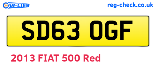 SD63OGF are the vehicle registration plates.