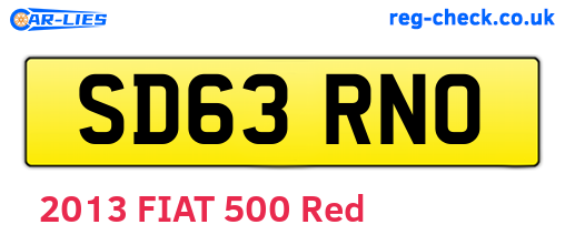 SD63RNO are the vehicle registration plates.