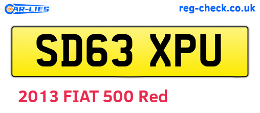 SD63XPU are the vehicle registration plates.