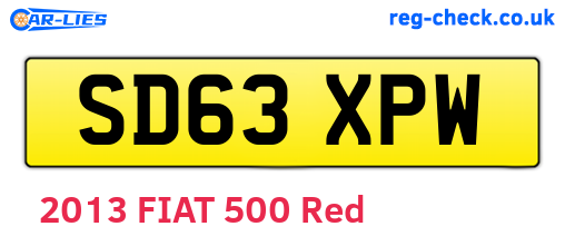 SD63XPW are the vehicle registration plates.