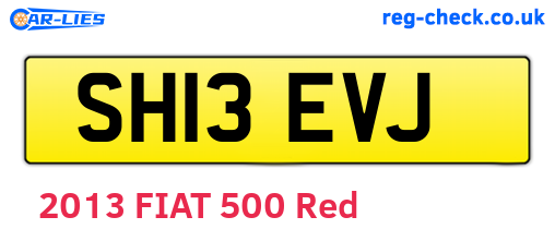 SH13EVJ are the vehicle registration plates.