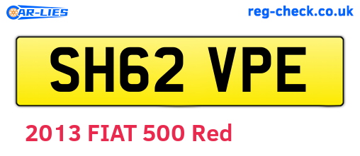 SH62VPE are the vehicle registration plates.