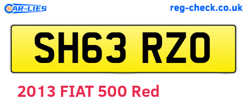 SH63RZO are the vehicle registration plates.