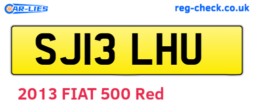 SJ13LHU are the vehicle registration plates.