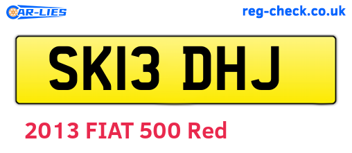 SK13DHJ are the vehicle registration plates.