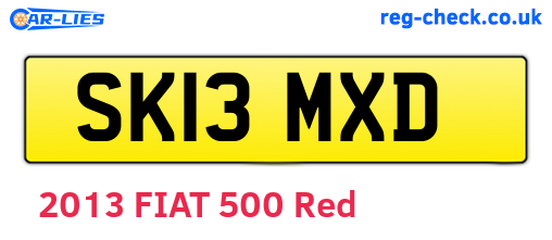 SK13MXD are the vehicle registration plates.