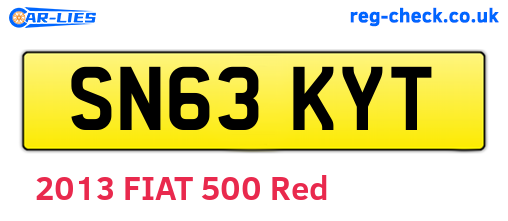 SN63KYT are the vehicle registration plates.