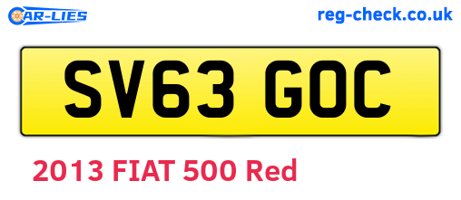 SV63GOC are the vehicle registration plates.