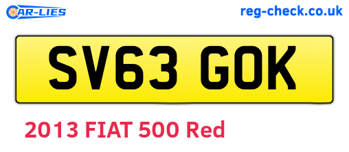SV63GOK are the vehicle registration plates.