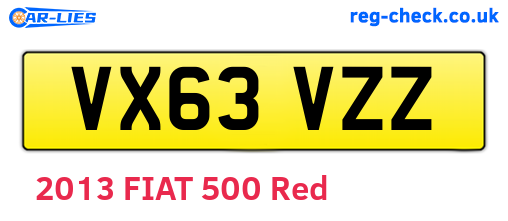 VX63VZZ are the vehicle registration plates.