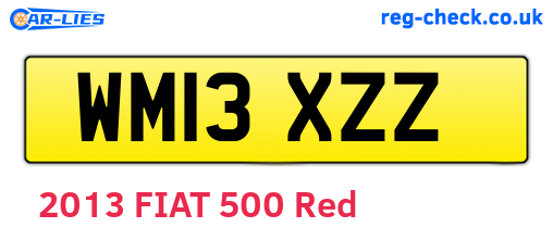 WM13XZZ are the vehicle registration plates.