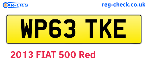 WP63TKE are the vehicle registration plates.