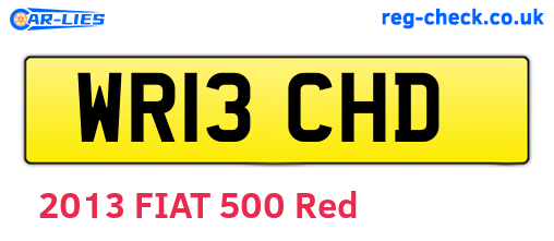 WR13CHD are the vehicle registration plates.