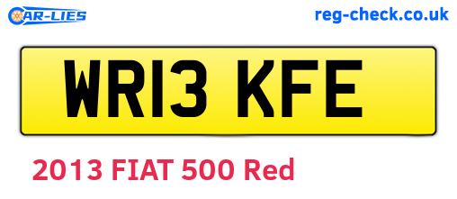 WR13KFE are the vehicle registration plates.