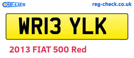 WR13YLK are the vehicle registration plates.