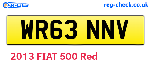 WR63NNV are the vehicle registration plates.