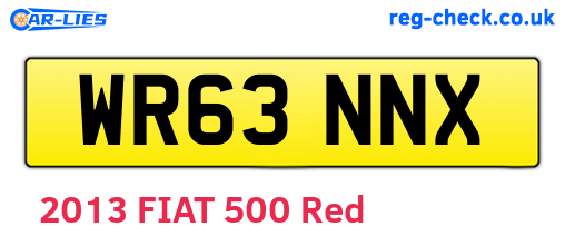 WR63NNX are the vehicle registration plates.