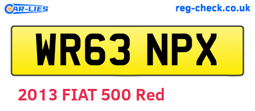 WR63NPX are the vehicle registration plates.