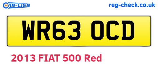 WR63OCD are the vehicle registration plates.