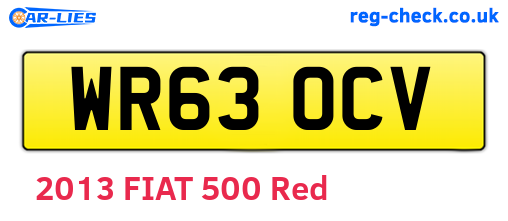 WR63OCV are the vehicle registration plates.