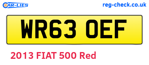 WR63OEF are the vehicle registration plates.