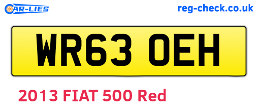 WR63OEH are the vehicle registration plates.