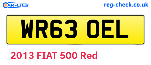 WR63OEL are the vehicle registration plates.