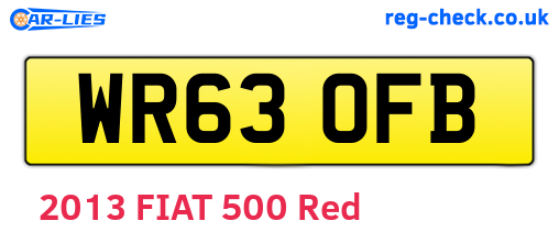 WR63OFB are the vehicle registration plates.