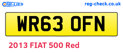 WR63OFN are the vehicle registration plates.
