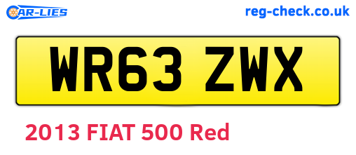 WR63ZWX are the vehicle registration plates.