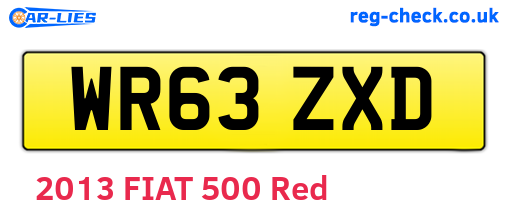 WR63ZXD are the vehicle registration plates.