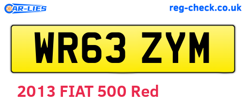 WR63ZYM are the vehicle registration plates.