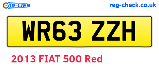 WR63ZZH are the vehicle registration plates.