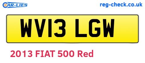 WV13LGW are the vehicle registration plates.